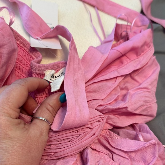 Pink Ruffled Maxi Dress - Picture 4 of 6